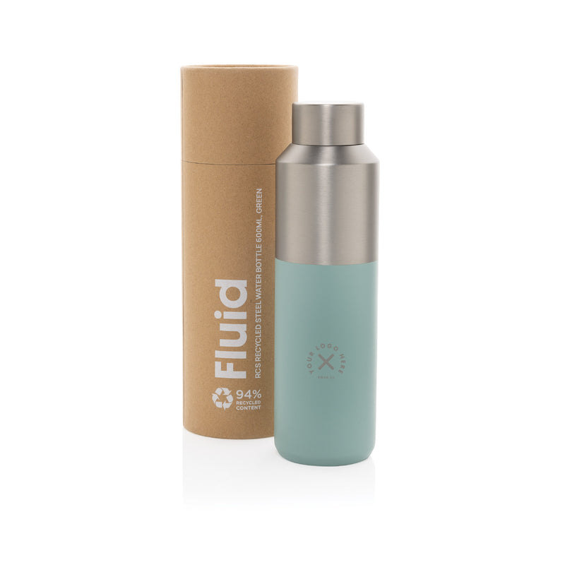 Fluid RCS certified recycled steel water bottle